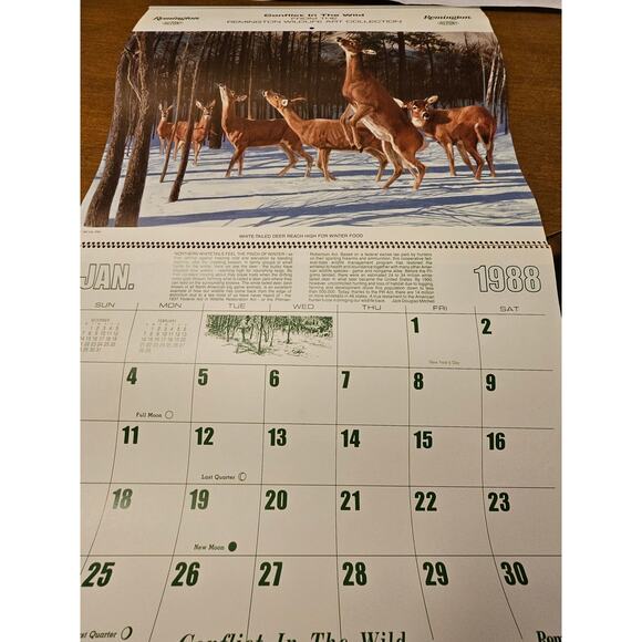 1980s Vintage Remington Dupont Calendar Lot of 3 Hunting & Wildlife Memorabilia - Picture 10 of 10
